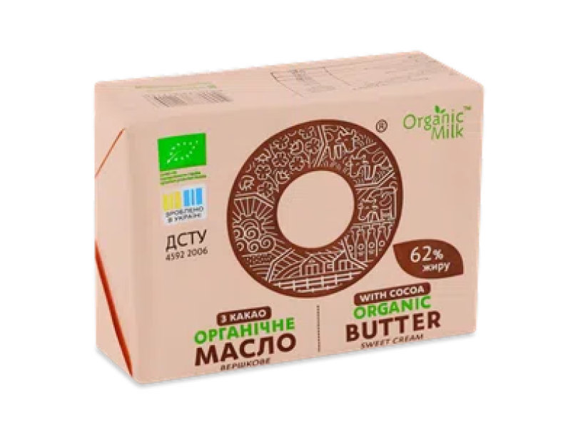 Масло сливочное Organic Milk из какао органическое 62% 180г