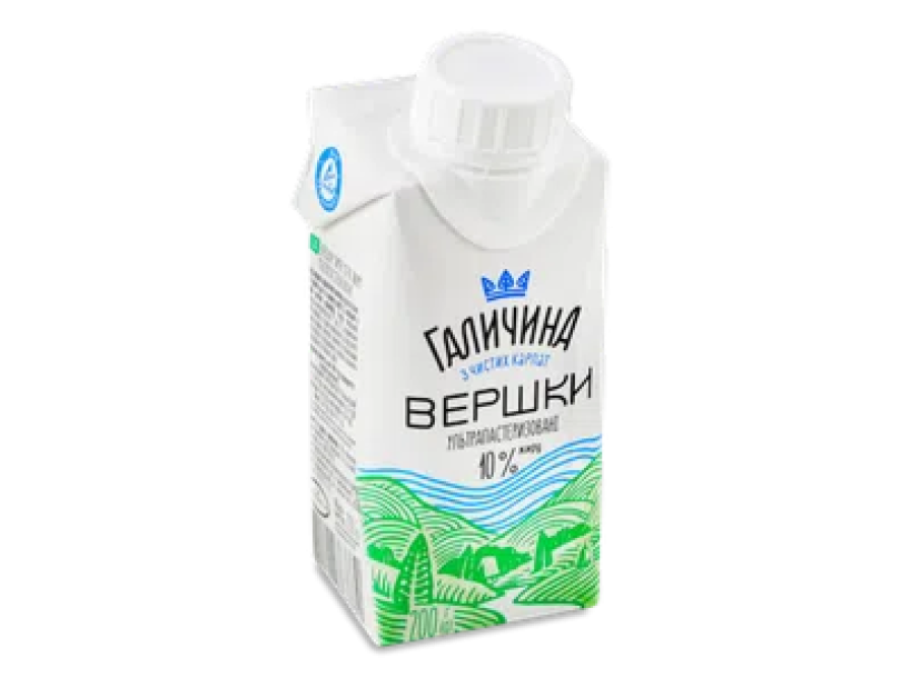 Сливки Галичина ультрапастеризованные 10% 200г