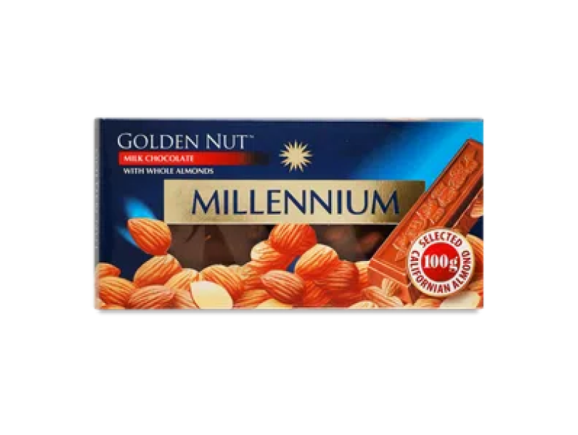 Шоколад молочный Millennium Gold с миндалем 100г