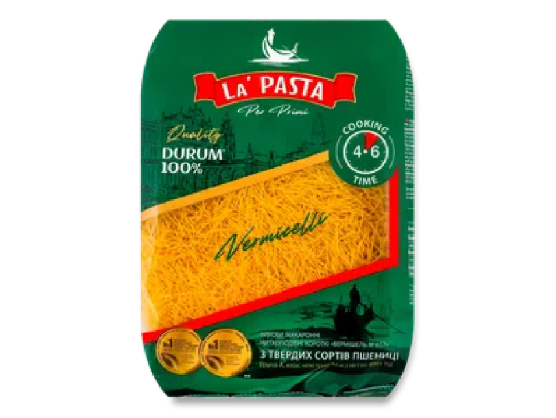 Изделия макаронные La Pasta вермишель 400г.