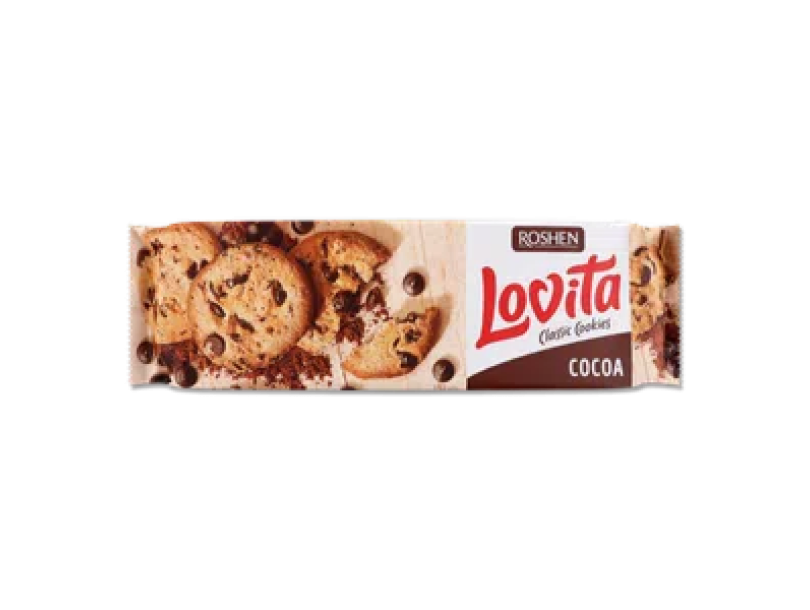 Печенье Roshen Lovita Classic Cookies с кусочками глазури 150г