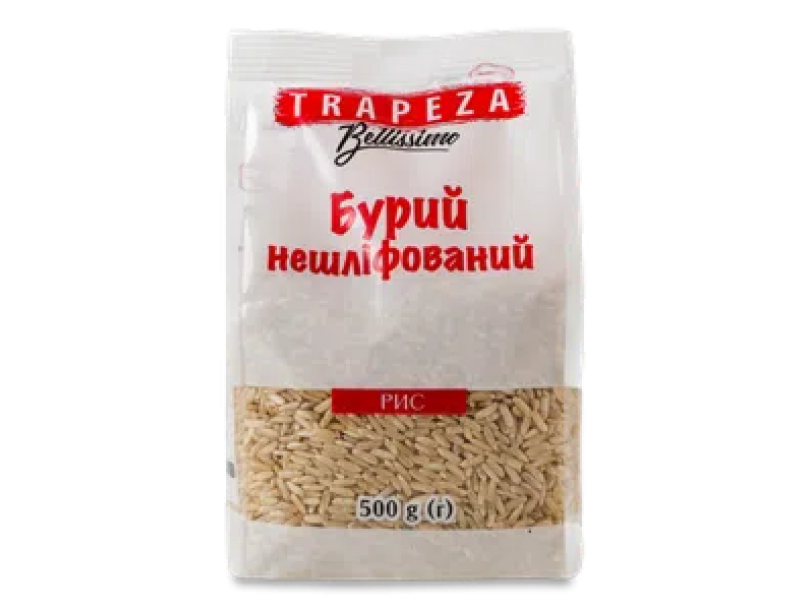 Рис Trapeza Bellissimo бурый длиннозернистый нешлифованный 500г