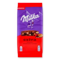 Шоколад молочний Milka Екстра мигдаль, журавлина та кіноа 130г