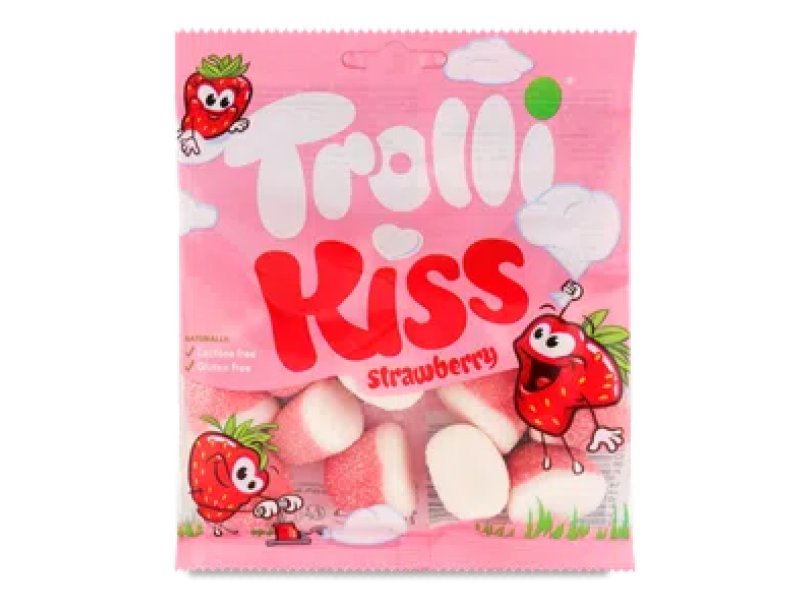 Мармелад жевательный Trolli Strawberry Kiss зефирный 100г