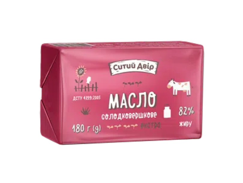 Масло сладкосливочное Сытый двор экстра 82% 180г