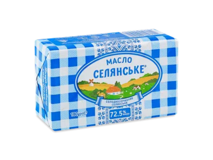 Масло «Крестьянское» сладкосливочное крестьянское 72,5% 180г