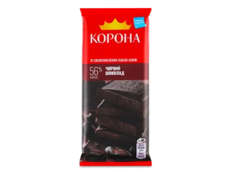 Шоколад черный "Корона" без добавок 85г