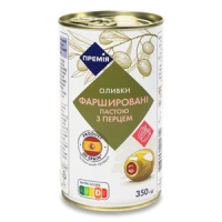 Оливки «Премія»® фаршировані пастою з перцем 350г
