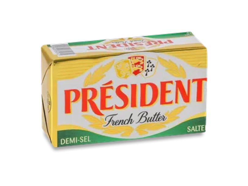 Масло кислосливочное President соленое 80% 200г