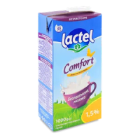 Молоко ультрапастеризоване Lactel Комфорт безлактозне 1,5% т/б 1000г