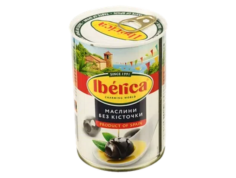 Маслины Iberica черные большие без косточки 420г