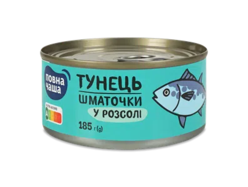 Тунец «Полная Чаша»® кусочками в рассоле 185г
